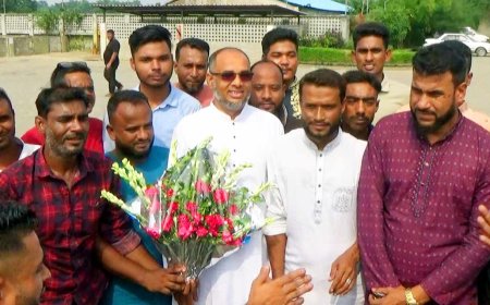 যুক্তরাজ্য প্রবাসী সালামের আগমনে ওসমানীনগরে শুভাযাত্রা ও সভা