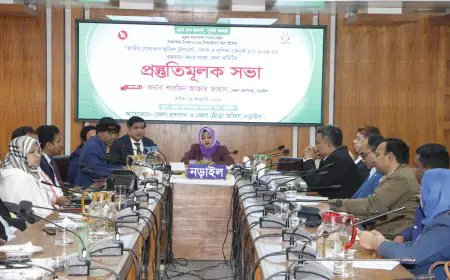 নড়াইলে জাতীয় গোল্ডকাপ ফুটবল টুর্নামেন্ট অনূর্ধ্ব-২৭ প্রস্তুতিমূলক সভা অনুষ্ঠিত হয়েছে