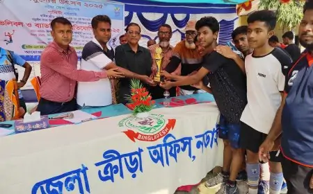 নড়াইলে ভলিবল ব্যাডমিন্টন প্রতিযোগিতা অনুষ্ঠিত 