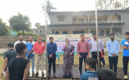 নড়াইলে মাস ব্যাপী সাঁতার ফুটবল ও অ্যাথরেটিকস প্রশিক্ষণের উদ্বোধন