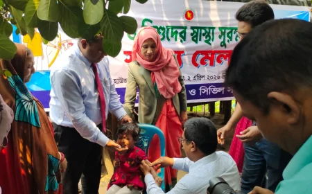 বরগুনায় ছুটির দিনে হামের টিকাদান কর্মসূচীর উদ্বোধন