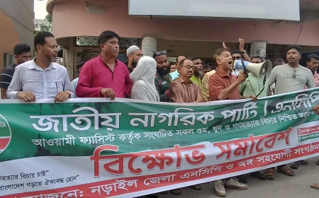 নড়াইলে জাতীয় নাগরিক পার্টির বিক্ষোভ সমাবেশ অনুষ্ঠিত
