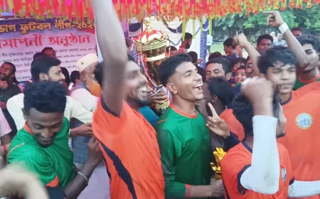নড়াইলে ২য় বিভাগ ফুটবল লীগের ফাইনাল অনুষ্ঠিত, চ্যাম্পিয়ন জুনিয়র কিডস, রানার আপ রাইসা স্পোটিং ক্লাব।